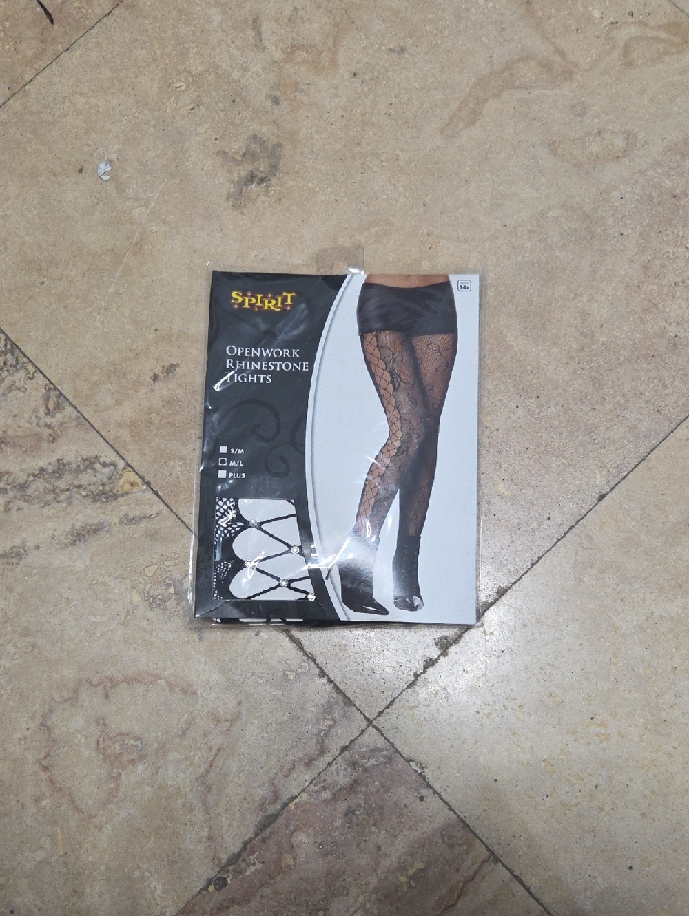 Spirit Black Rhinestone Openwork Hosiery